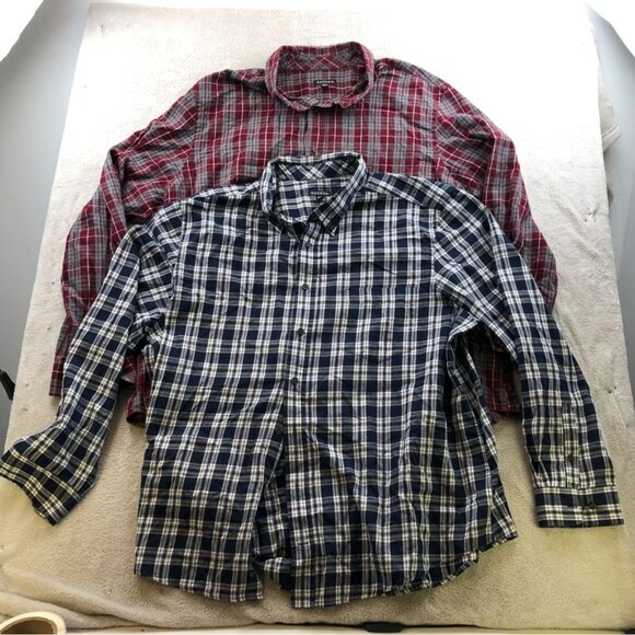 George Mens Shirt Size  3XLT Lot Of Two Long Sleeve Plaid Button Down Casual - Picture 12 of 12